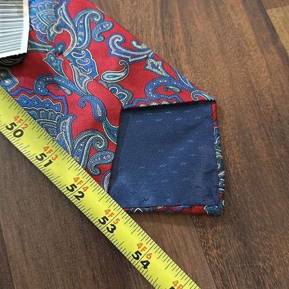 NWT Vintage Sheaf & Caber 100% Paisley Red Blue Teal Neck Tie, Original Sears - Picture 8 of 10